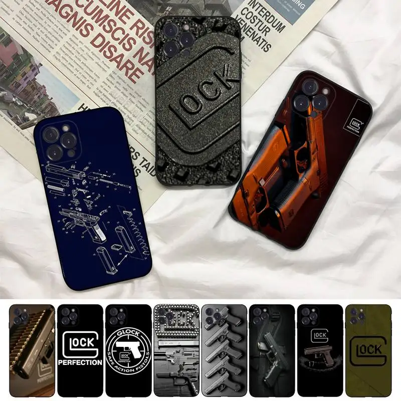 

G-Glock-k Handgun Phone Case For iPhone 8 7 6 6S Plus X SE 2020 XR XS 14 11 12 13 Mini Pro Max Mobile Case