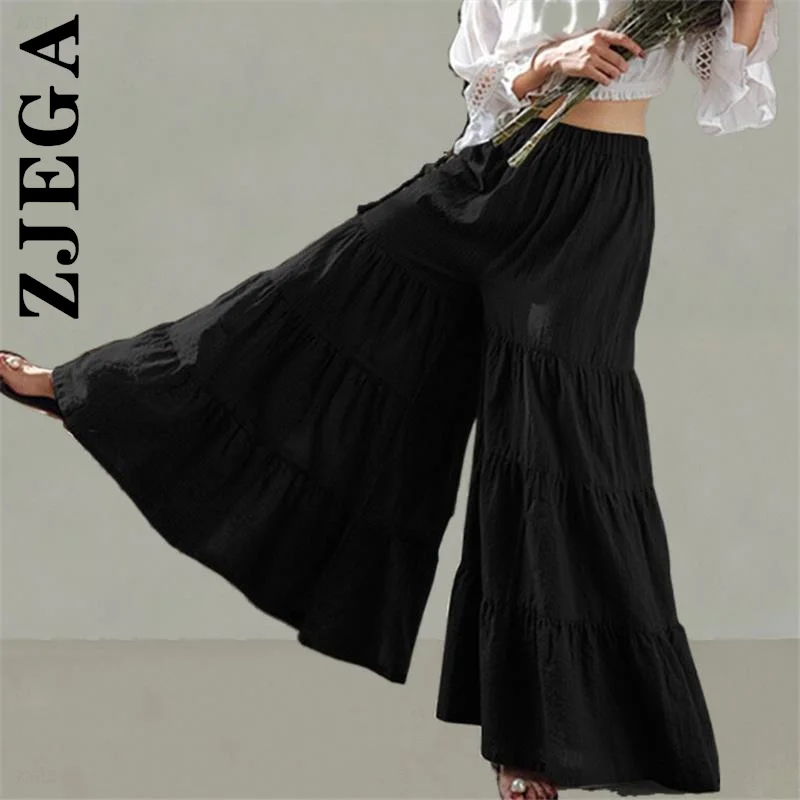 

Zjega Pants Trousers Women FashionKorean Wide Leg Loose Flare Pants Sweatpants Chic Casual Bottoms Female Trousers