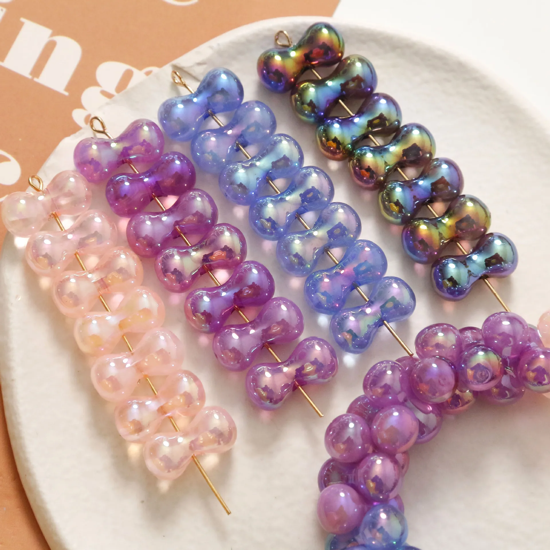 

Summer style 50pcs/lot color print cartoon bone shape resin Straight holes beads diy jewerly earring/bracelet/hair accesssory