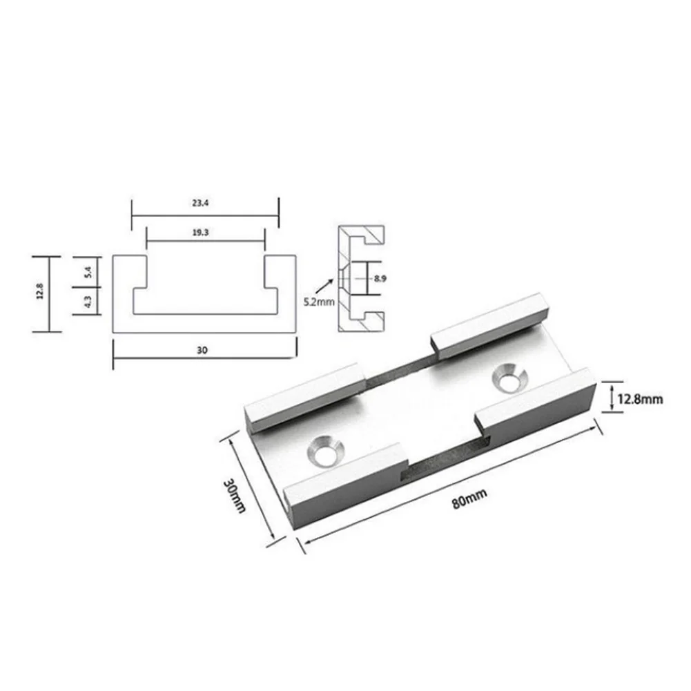

T-Track Cross Track Connector Small Size Strong Without Stainless Steel Woodworking 4pcs Aluminum Beautifully Designed