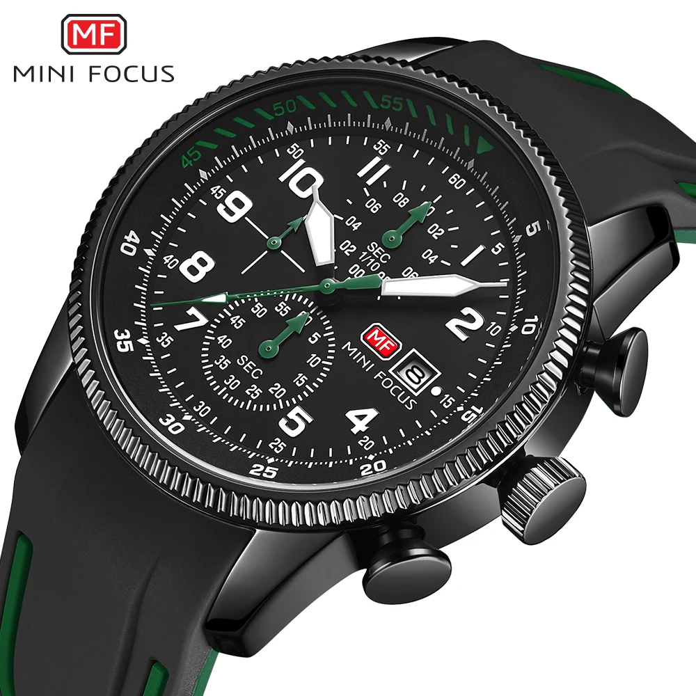 

MINI FOCUS Luminous Military Quartz Wrist Watch Male Sports Style Multifuncional Watches Calendar Clock Black Relogio Masculino