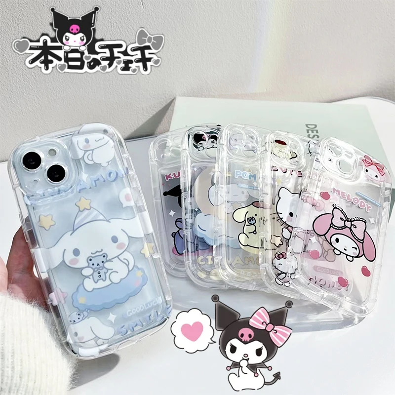 

Cute Kuromi Mymelody Mobile Phone Case Anime Kawaii Sanrio iPhone 14 13 12 11 Plus Pro Max Protective Shell Girls Gifts Toys