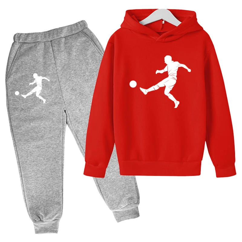 Outdoor Sportswear Children's Football Sportswear Youth Suit Baby Boys Fashion Sportswear Hoodie Sweatshirt + Trousers 2P Coat