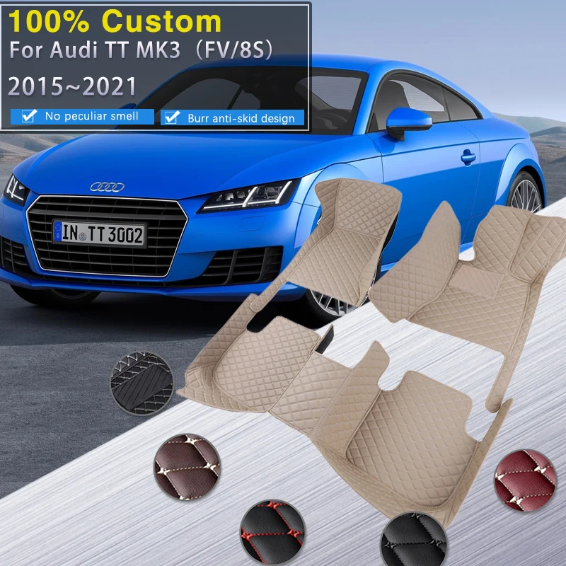 

Car Floor Mats For Audi TT FV 8S MK3 2015~2021 Durable Pad Luxury Leather Mat Rugs Protective Carpets Set Car Accessories 4 Seat