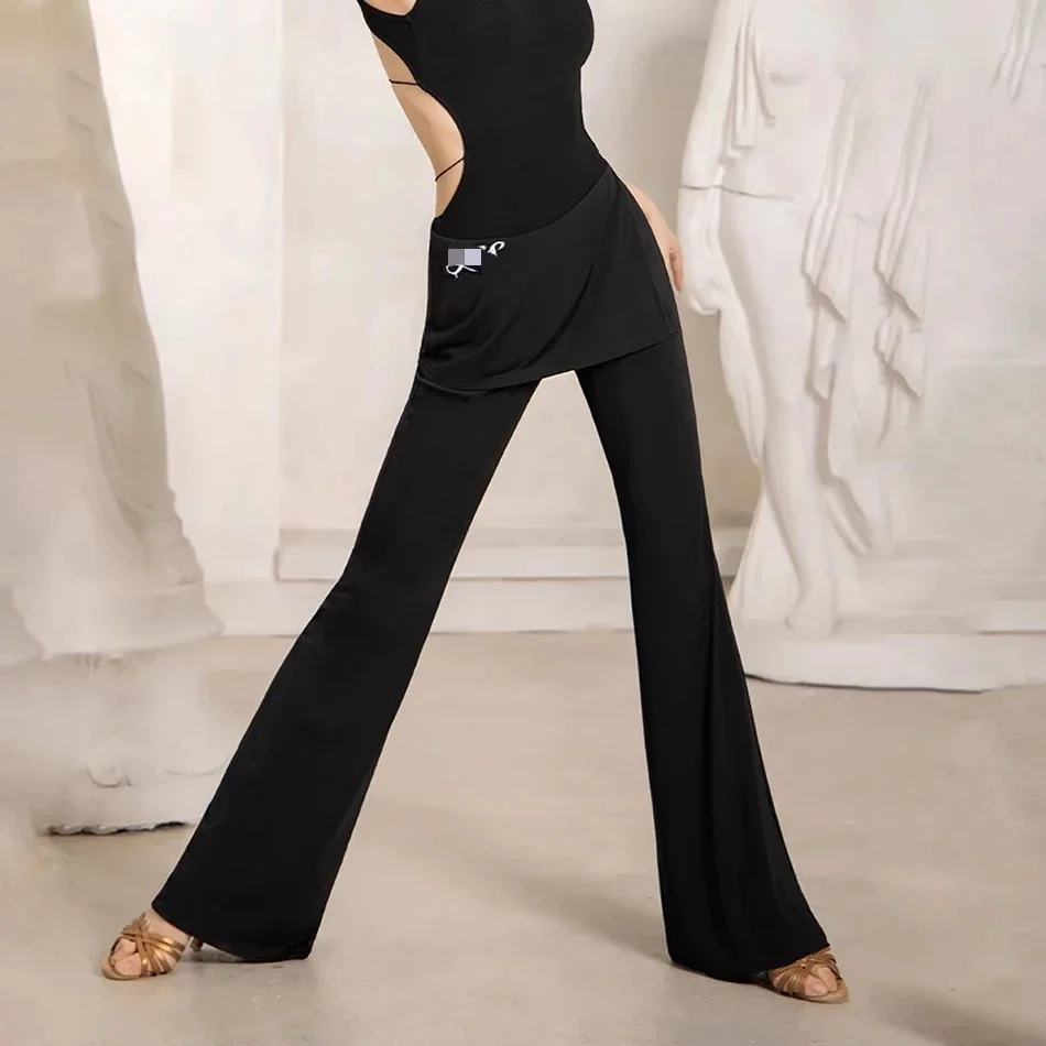 Брюки для латинских танцев с высокой талией одежда женская танцевальная женский