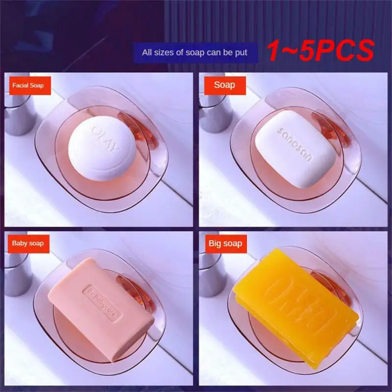 

1~5PCS Soap Rack 85g Non-marking Installation Wall-mounted Punch-free Drain Bathroom Supplies Petal Soap Box Strong Load-bearing