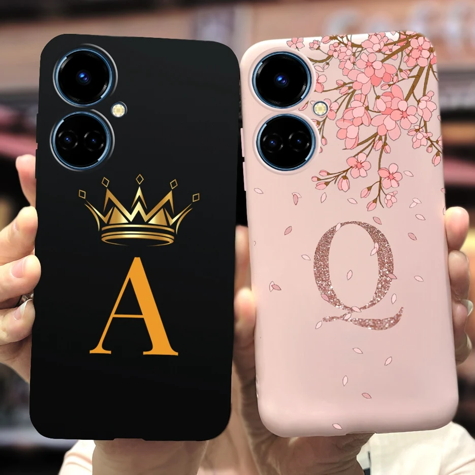 Чехол для Tecno Camon 19 Pro Женский милый чехол с короной и надписью мягкий из ТПУ Neo Camon19