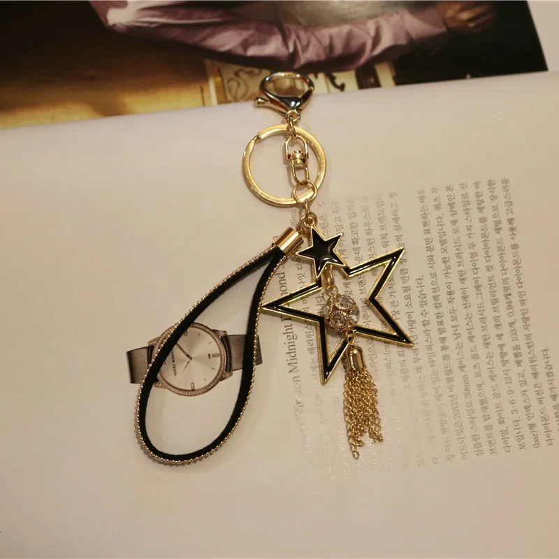 

Korean Key Ring Star Pearl Cute Alloy Student Bag Keychain Friendship Gift for Women Men Handbag Accessorie Car Keys DIY Jewelry