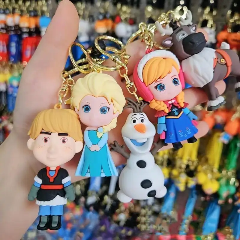 

Disney Keychains Frozen 2 Elsa Anna Princess Bracelets Keychain Jewelry Cartoon Doll Olaf Figure Bag Pendant Cute Girl Kids Gift