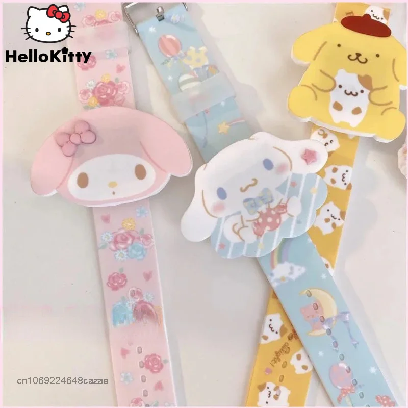 Sanrio My Melody Pom Pom Purin Cinnamoroll Littletwinstars LED Watch Cute Soft Sister Silicone Waterproof Watch Electronic Watch