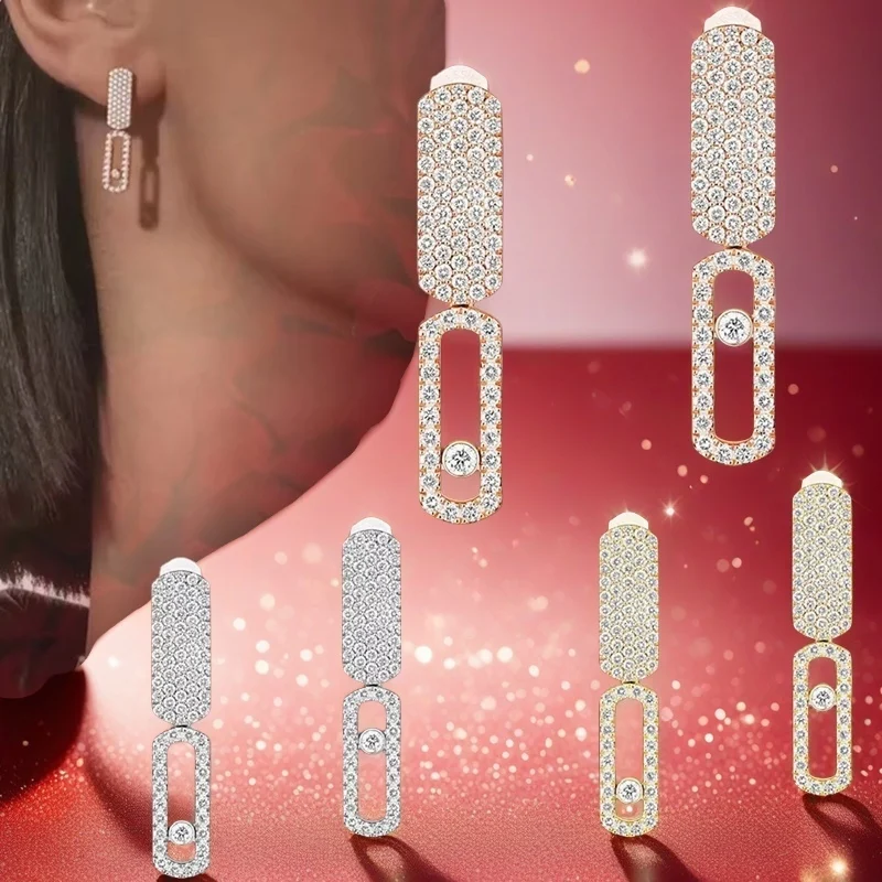 Мерцающие оригинальные серьги IMPERIAL MOVE SM из стерлингового серебра 925 роскошные