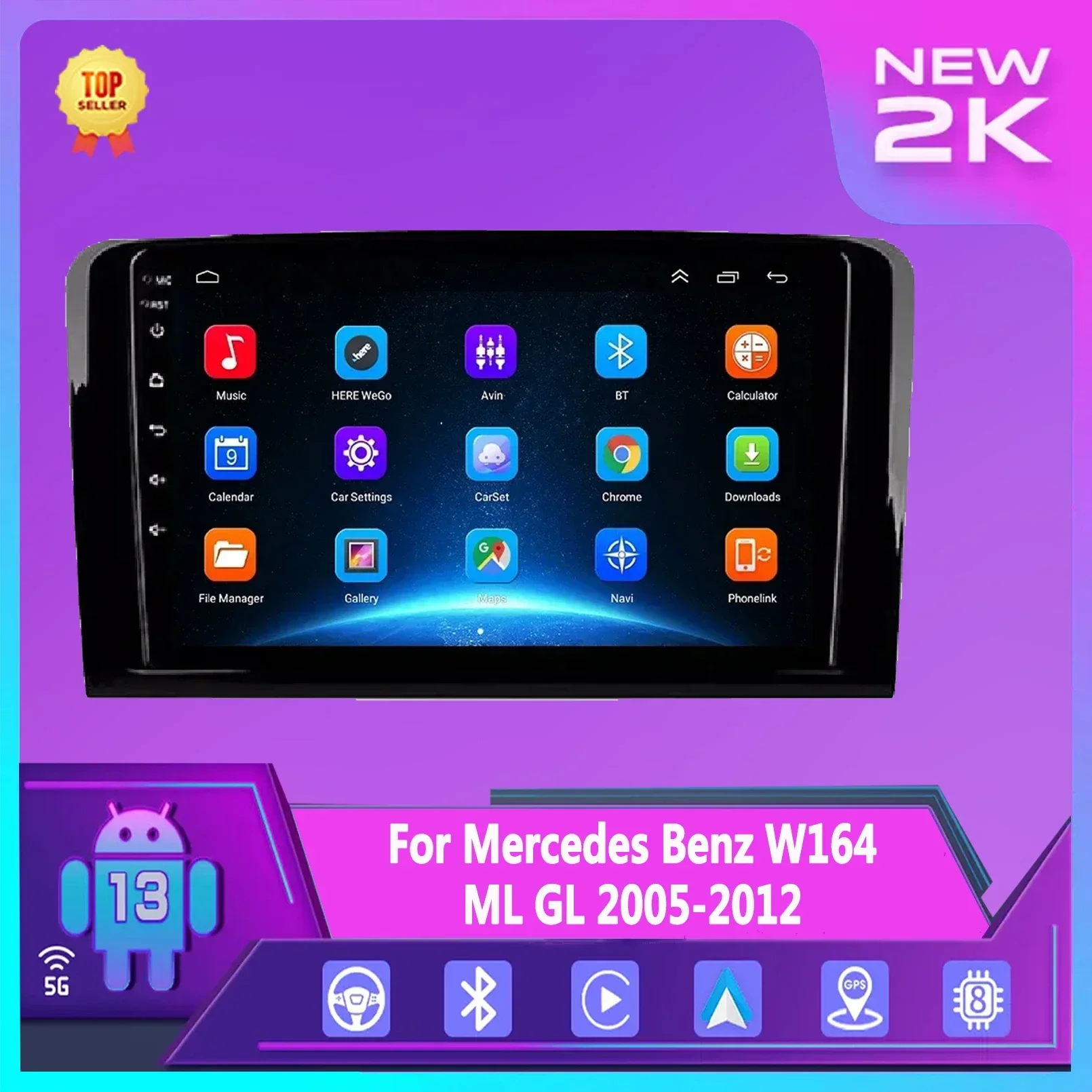Автомагнитола Carplay на Android для Mercedes Benz ML GL W164 ML350 ML500 GL320 X164 ML280 GL350 GL450 GPS-навигация