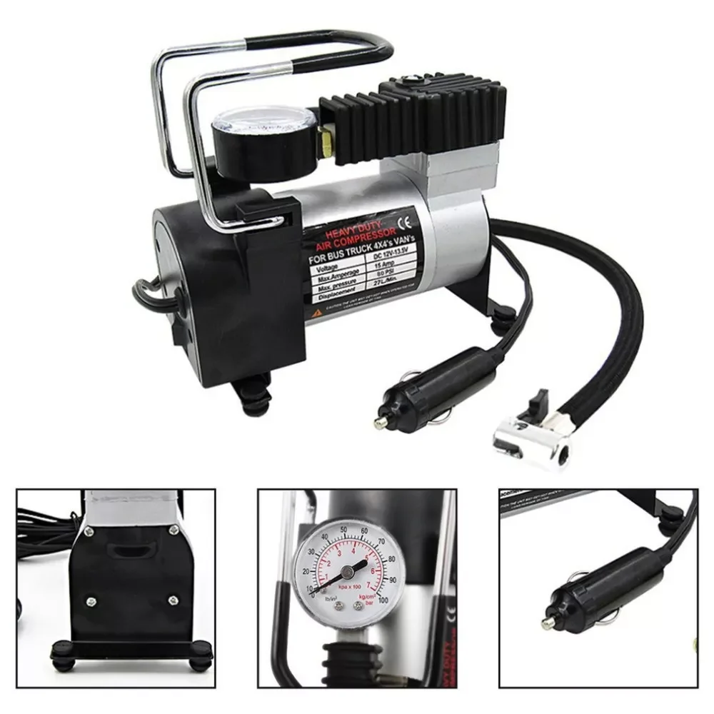 Universal 12V High-Power Car Double-Cylinder Inflator Pump Air Compressor Inflator Portable 80psi Car Tire Pump car Accessories enlarge