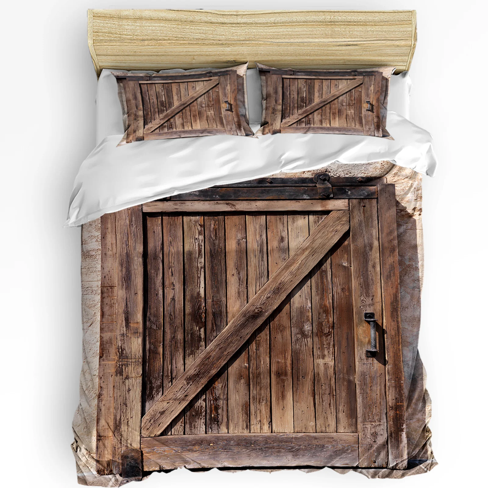 

3pcs Bedding Set Old Wooden Doors Home Textile Duvet Cover Pillow Case Boy Kid Teen Girl Bedding Covers Set