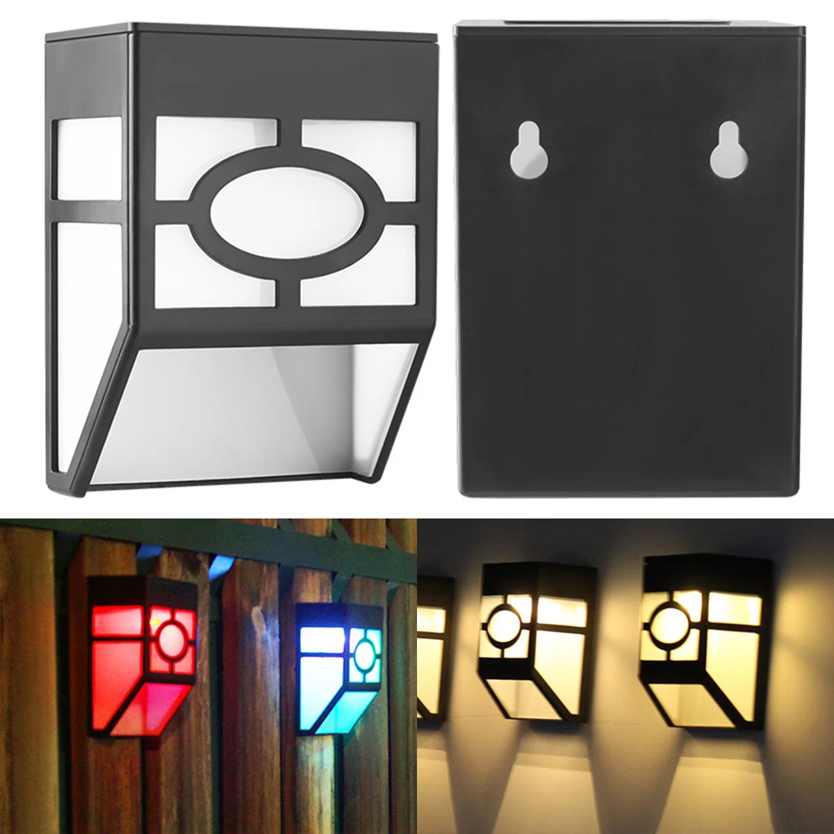 

Outdoor Solar Lights Waterproof Wall Lamp Auto ON/OFF IP65 Waterproof Wall Lamp Fence Deck Light Step Light for Patio Stairs