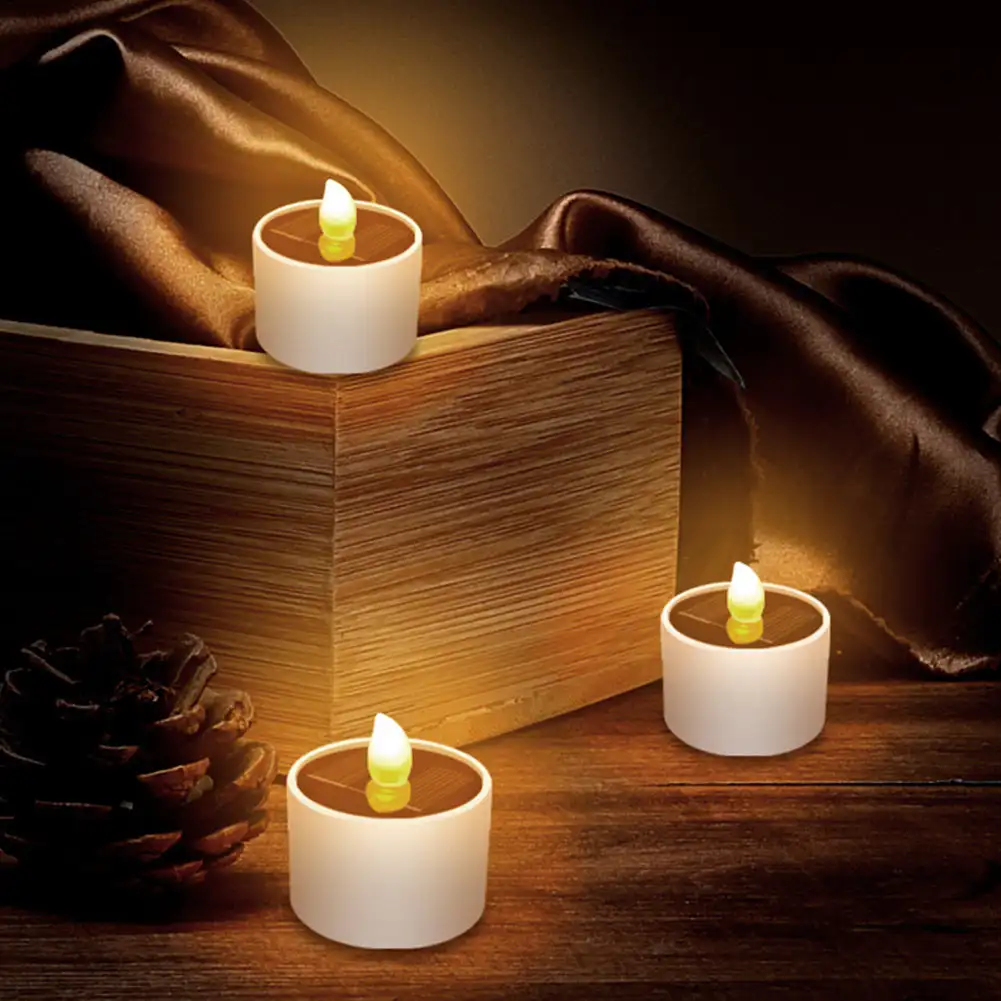 

6 шт. беспламенные электронные солнечные светодиодсветодиодный чайные светильники, наружные светодиодные свечи на солнечной энергии, свет...