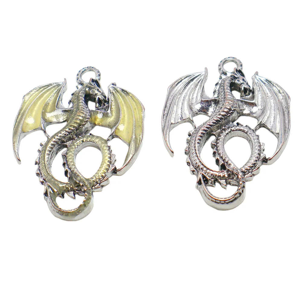 WZNB 5 шт. 42x41 мм талисманы со святым драконом для изготовления ювелирных изделий сплав дракон рыцарь кулон Diy серьги Цепочки и ожерелья аксессуары ручной работы
