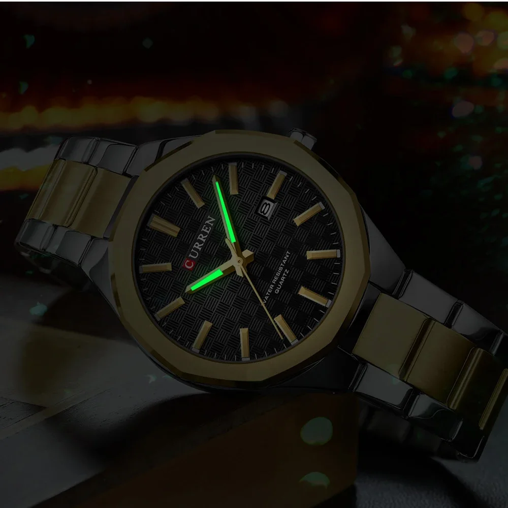 CURREN Бизнес Роскошные мужские кварцевые часы со светящимися стрелками Модные из