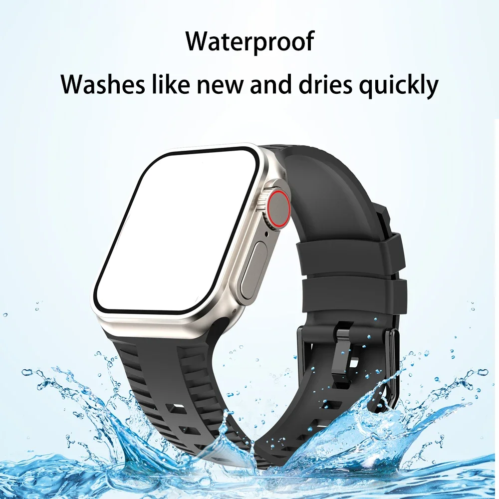 Фото Силиконовый ремешок для Apple Watch, мягкий прочный браслет для iWatch Ultra Series 10 9 5 SE 6 7 8, 49 мм 45 мм 41 мм 44 мм 40 мм 42 мм 46 мм №4