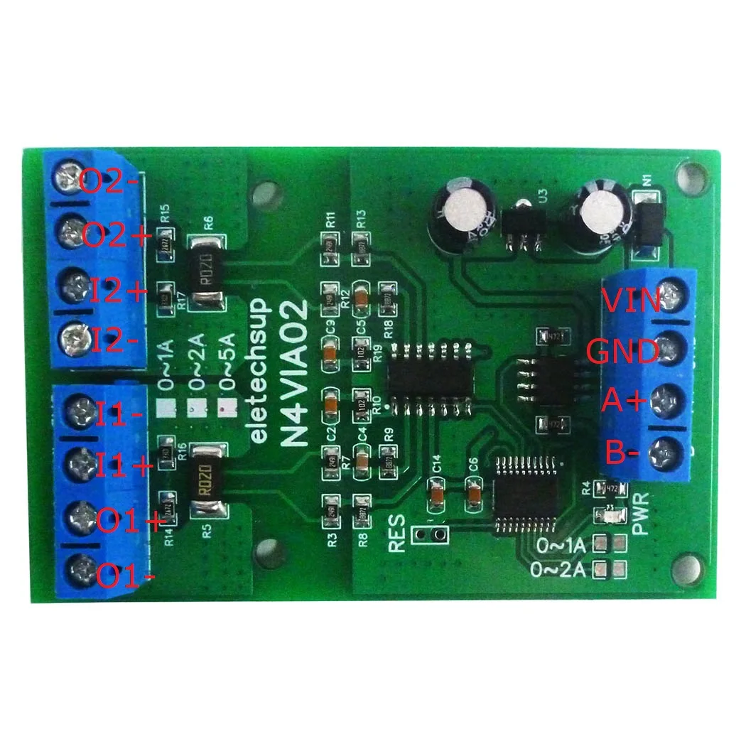 

3 IN 1 RS485 Modbus RTU Current &amp Voltage Meters Board 0-30V Voltage signal measurement 1A 2A 5A Current Collection Module