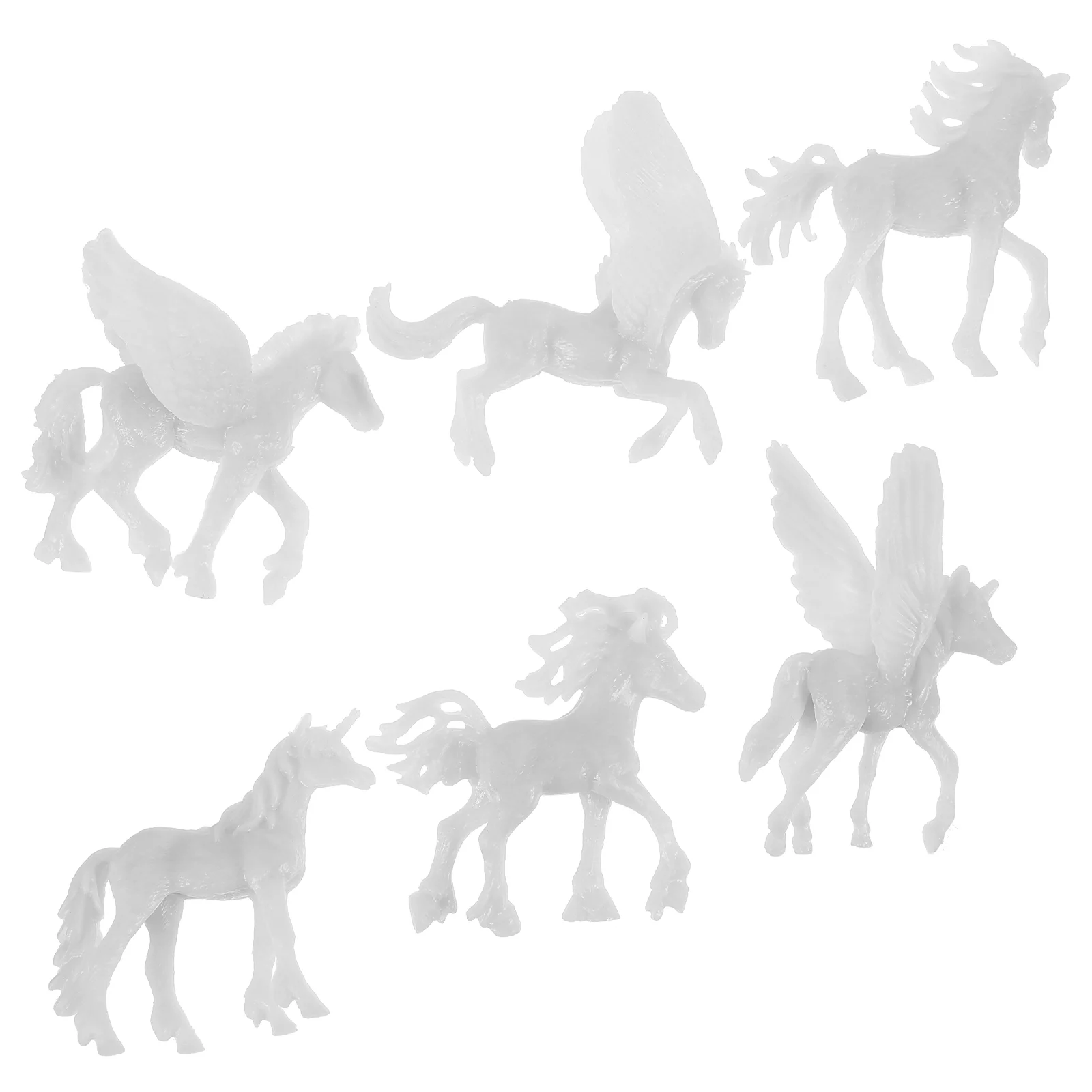 

6 Pcs Animal Model Unicorn DIY Painting Toy For Crafts Figurines Kids Small Figures Unfinished Your Own Girls