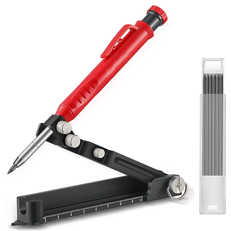 

Construction Scribing Tool, Woodworking Scribing Measurement, Deep Hole Mechanical Solid Pencil Marker With 7 Refills