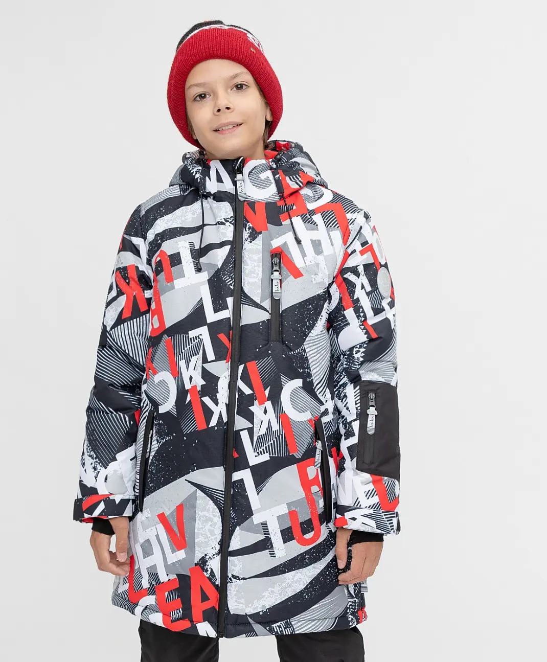 Полупальто зимнее с принтом Button Blue для мальчиков |