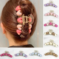 new korea heart shape acrylic hair claws crab large claw clips for women girls bath barrette lady fashion headdress