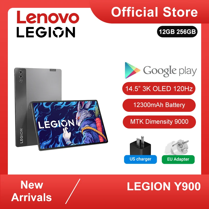 NEW 2023 Lenovo Tablet Legion Y900 14.5" 12GB 256GB 3K OLED DP-in Dimensity 9000 10 Core Android 13 WIFI 120Hz Office Learning