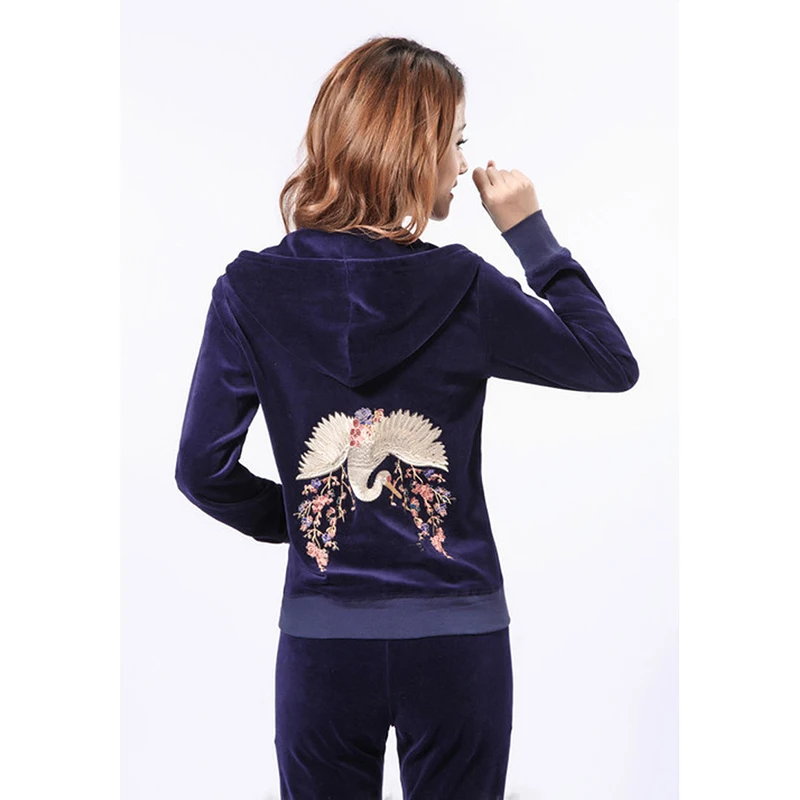 

Spring Fall 2022 Women's Brand Velvet Fabric Tracksuits Velour Female Track Suit Hoodies Tops and Pants Size S - XXL