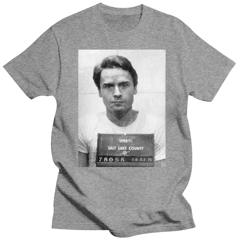 ФУТБОЛКА BOARDRIPPAZ TED BUNDY MUGSHOT MANSON DAHMER Serial Killer SERIENMORDER топы из 100% хлопка с короткими