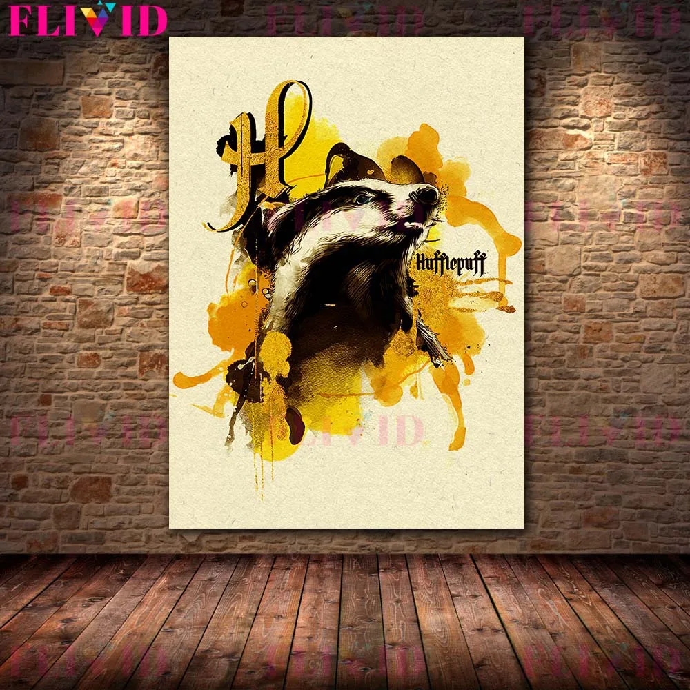 

Настенный художественный постер The Four Colleges Of The Magic School, Гарри П, печать на холсте Слизерин, Когтевран, художественный постер пуффендуй, домашний декор