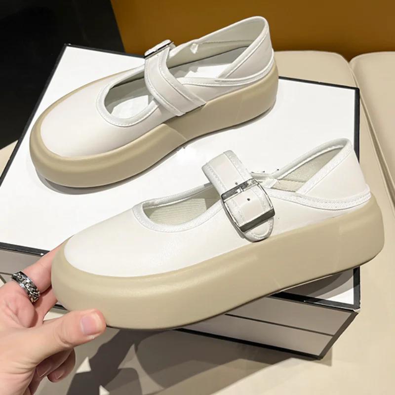 

Туфли LINJW с ремешком на щиколотке в стиле "Лолита", Туфли Мэри Джейн с круглым носком, женские мягкие маленькие кожаные туфли, Женская милая м...