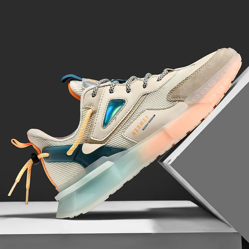 

Мужская обувь, новинка 2021, стильные модные летние дышащие спортивные туфли для бега, Мужская модная повседневная универсальная обувь