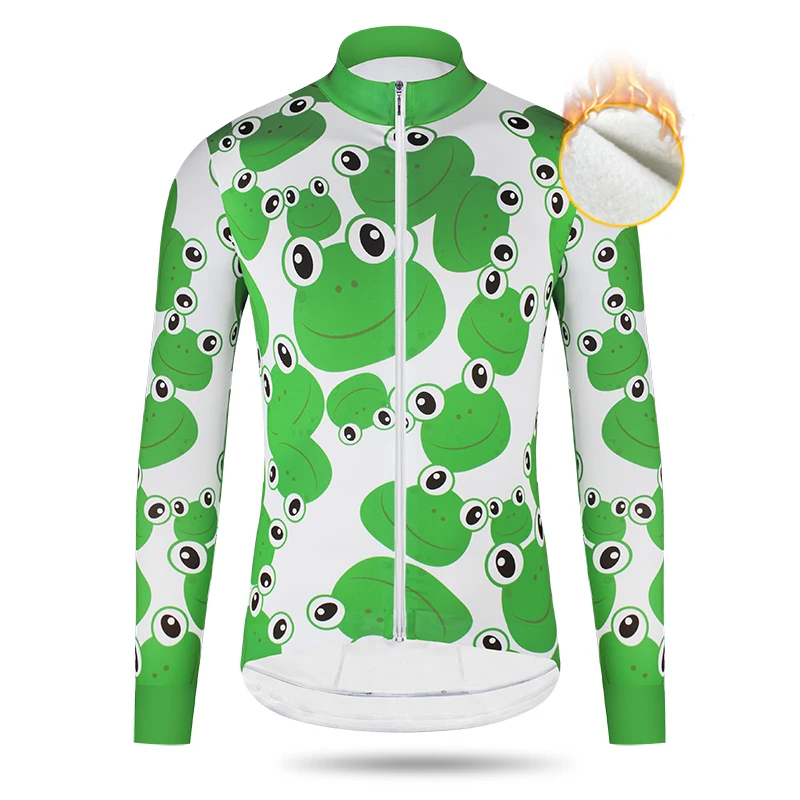 Kiae осенне-зимняя флисовая велосипедная куртка с лягушкой для мужчин и женщин