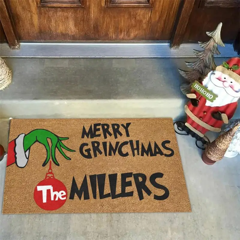 Рождественский Коврик для двери Grin под заказ резиновый коврик входной маленький