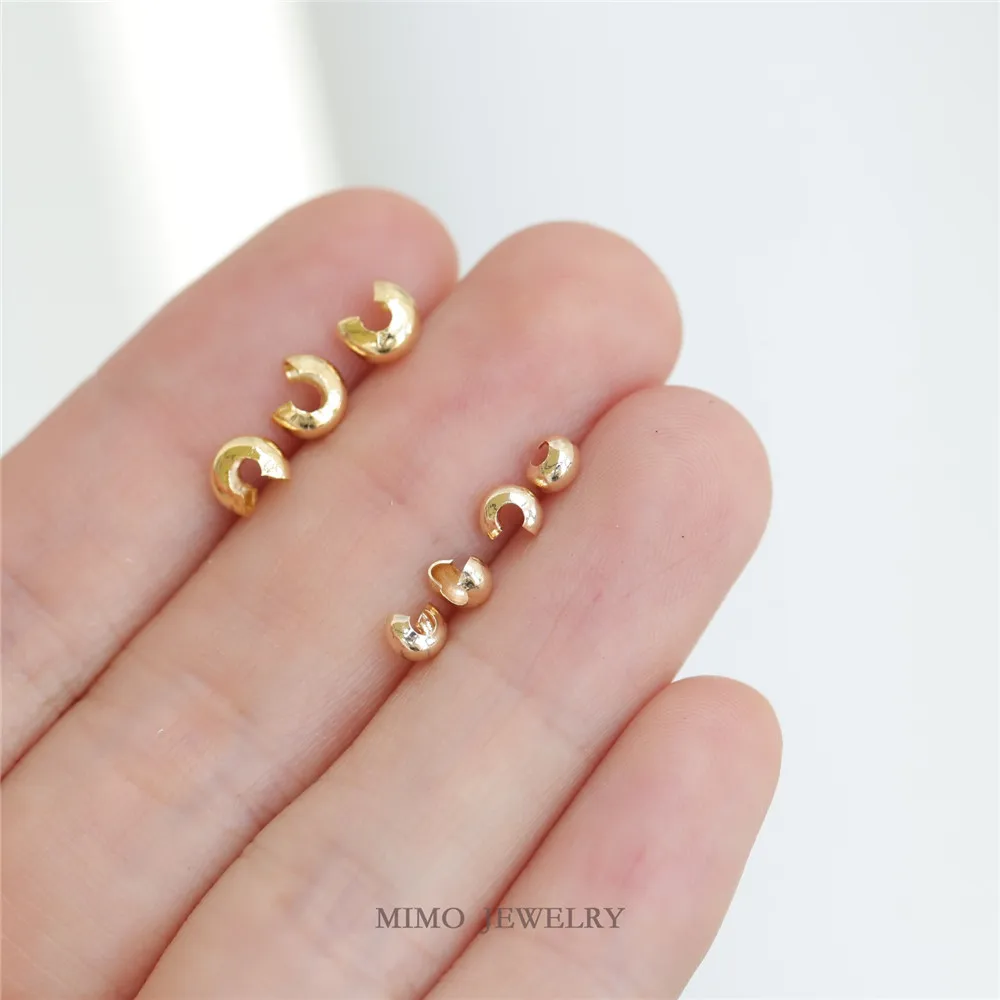 

14K Gold Copper Plated Real Gold Bracelet Necklace Finishing Crescent Clasp C Beads Open Beads DIY Handmade Accessories M-783