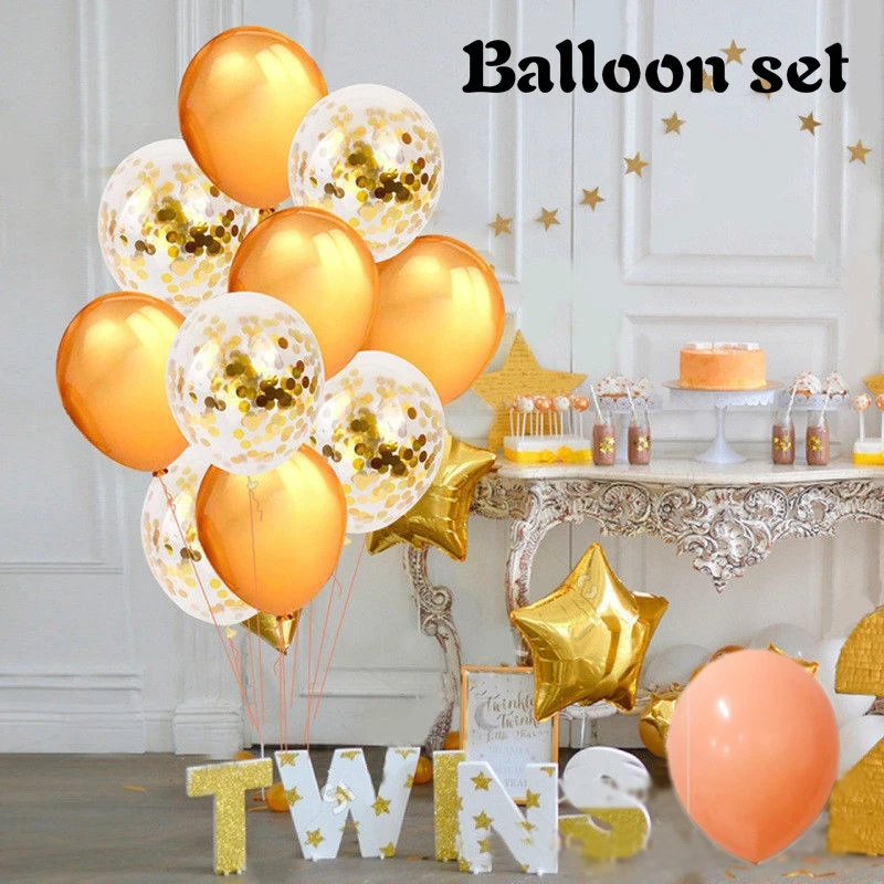 

10/14/20pcs Rose Gold Party Confetti Sequin Balloon Accessories Heart Ballons Wedding Ballons Decoration Birthday Party Balloons