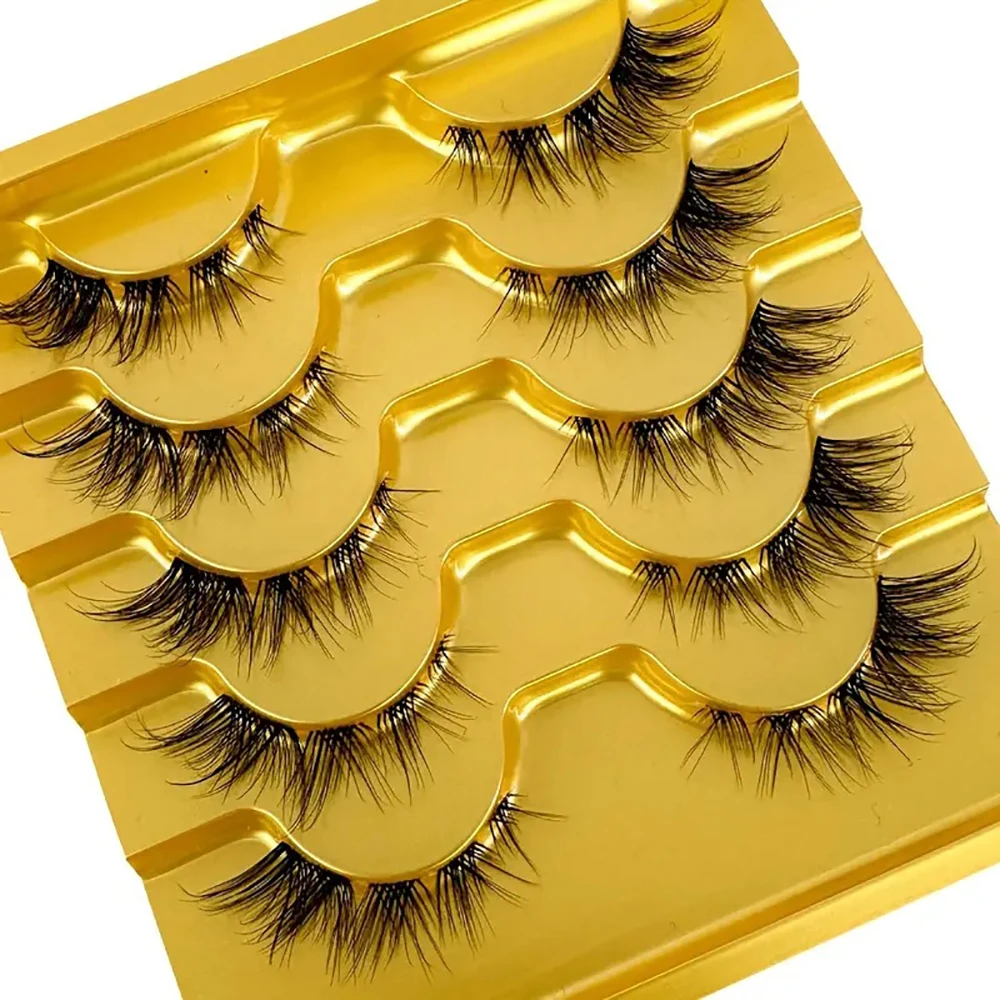 5 пар накладных ресниц в наклонном стиле летучая лисица можно сегментировать и