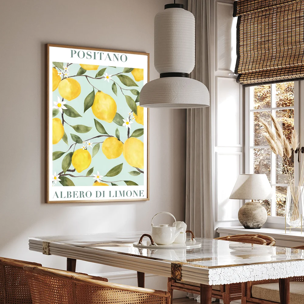 Positano Lemon Art самоклеящийся художественный постер водостойкая бумажная наклейка