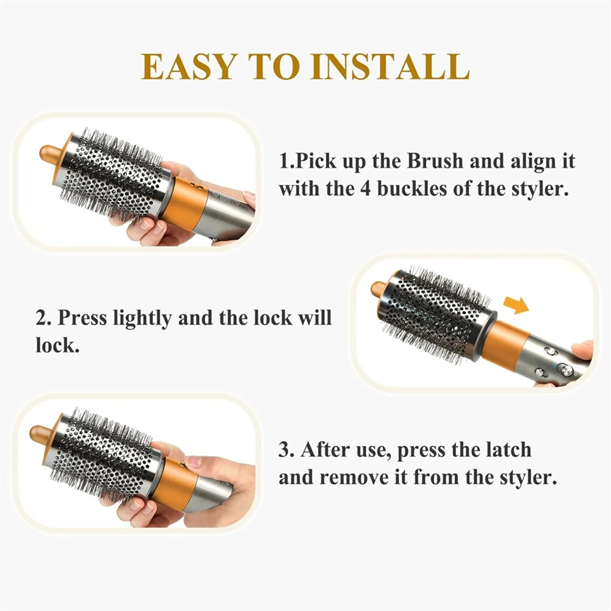 Большая круглая объемная щетка и противоударное сглаживающее приспособление