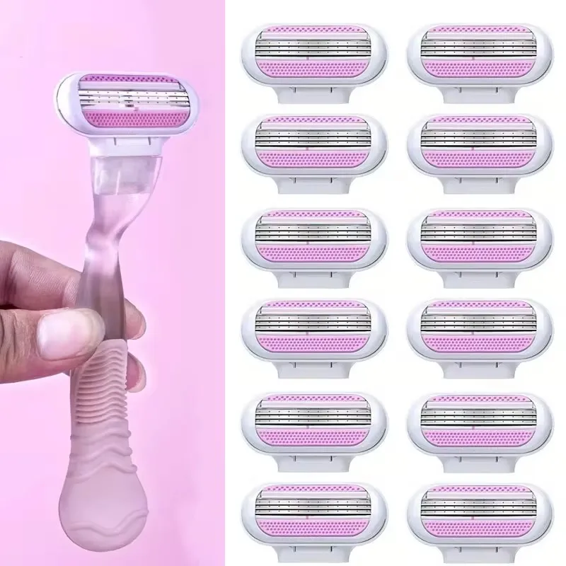 Женская безопасная бритва KVIFO с 1 ручкой 4/8 лезвиями нержавеющая сталь и пластик