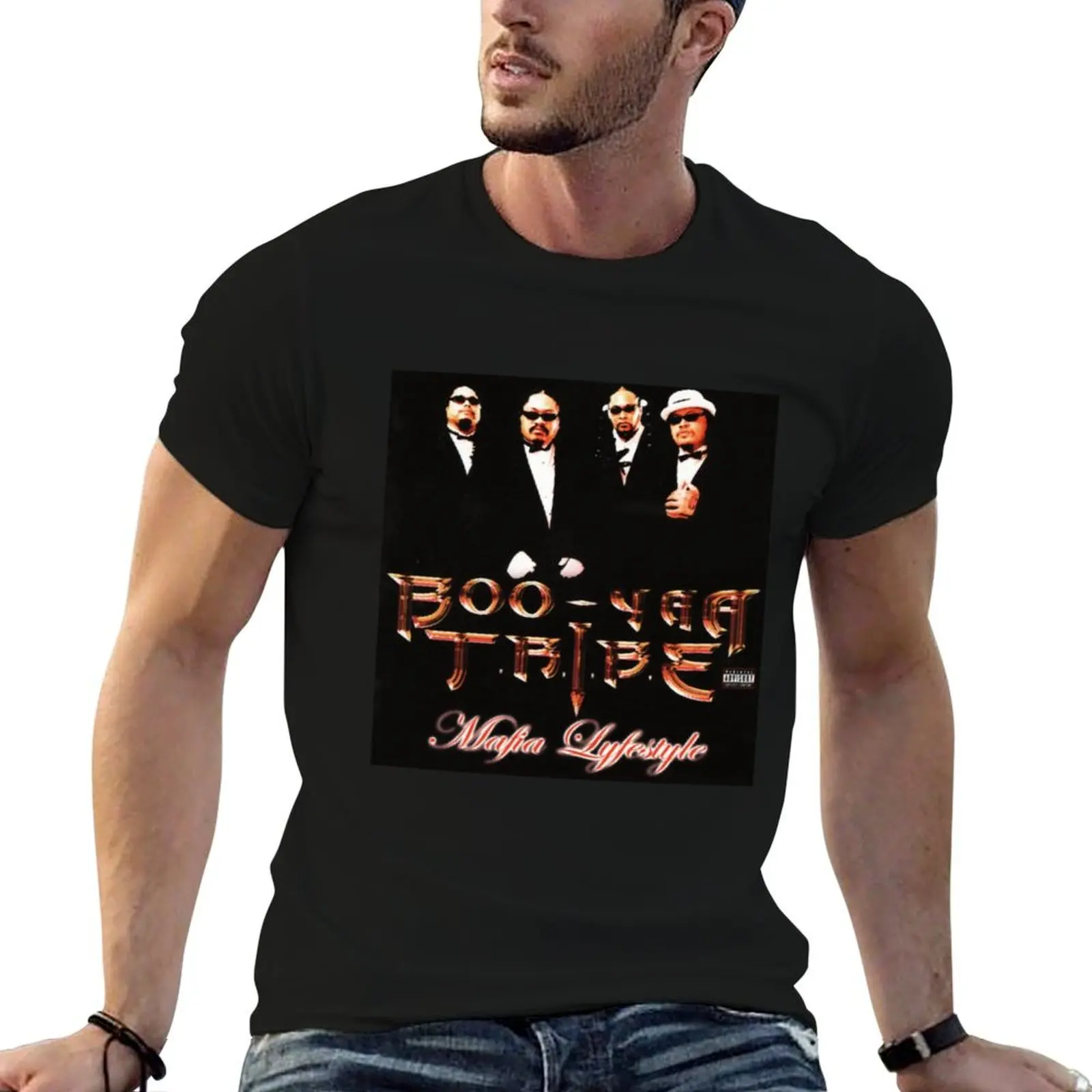 Фото Футболка Boo Yaa Tribe Mafia Lyfestyle в стиле 90-х годов, хип-хоп, рэп, в стиле Westcoast, с короткими рукавами, для работы №1