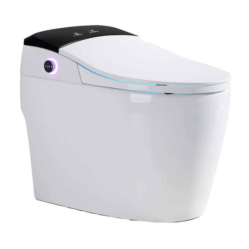 Modern Intelligent One Piece Automatic Bidet Toilet with Soft Closing Cover Floor Mounted Smart WC Accessories