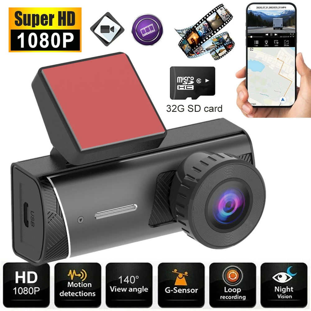 

Car Dash Cam WIFI Car Video Recorder 1.09inch Full HD 1080P Display Camera Recorder Night Vision G-sensor Loop Recording Car DVR
