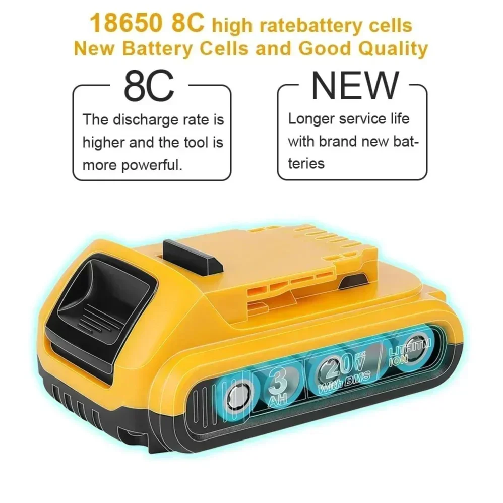 20 В аккумуляторы 3 0 Ач DCB203 литий-ионный аккумулятор для Dewalt Max Tools DCB205 DCB206 DCB200 DCB182