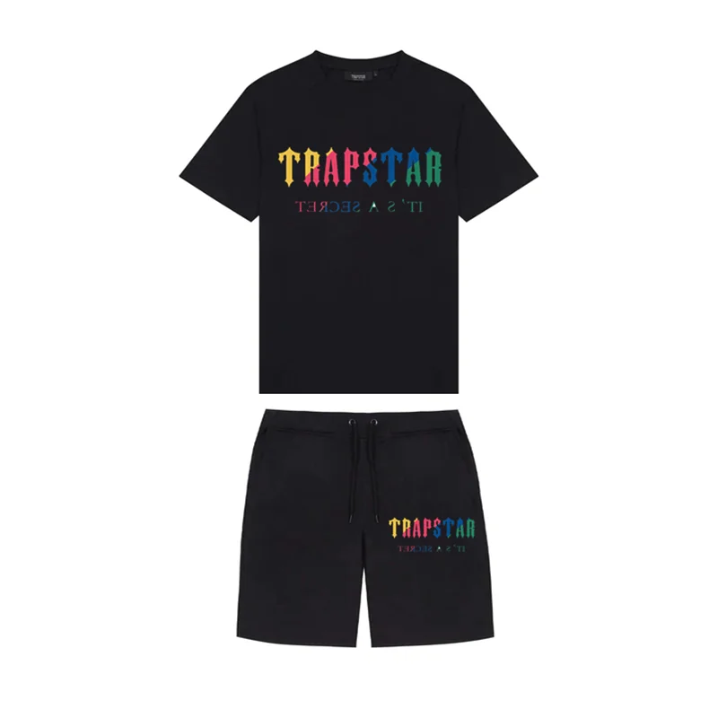 New Summer Brand Trapstar Men's Clothing T-shirt Set Harajuku Top T-shirt Funny Hip-hop Set