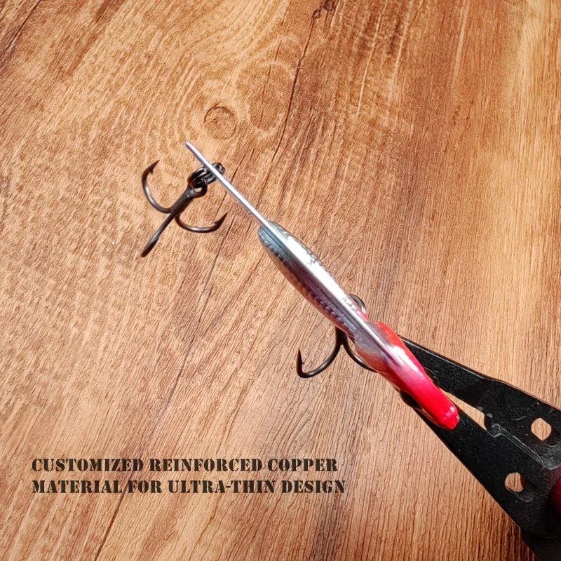 Фото 2 шт. 10 г. Металлическая приманка-блесна Spinner Spoon VIB, тонущая, с лепестком, тройным крючком, спиннербейт для ловли щуки, карпа, морской рыбалки №3