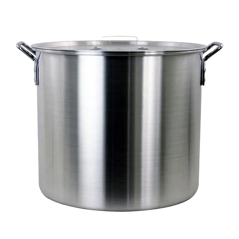 Фото Кастрюля для приготовления пищи 52QT, большая алюминиевая кастрюля для ресторана, защита качества с крышкой №3