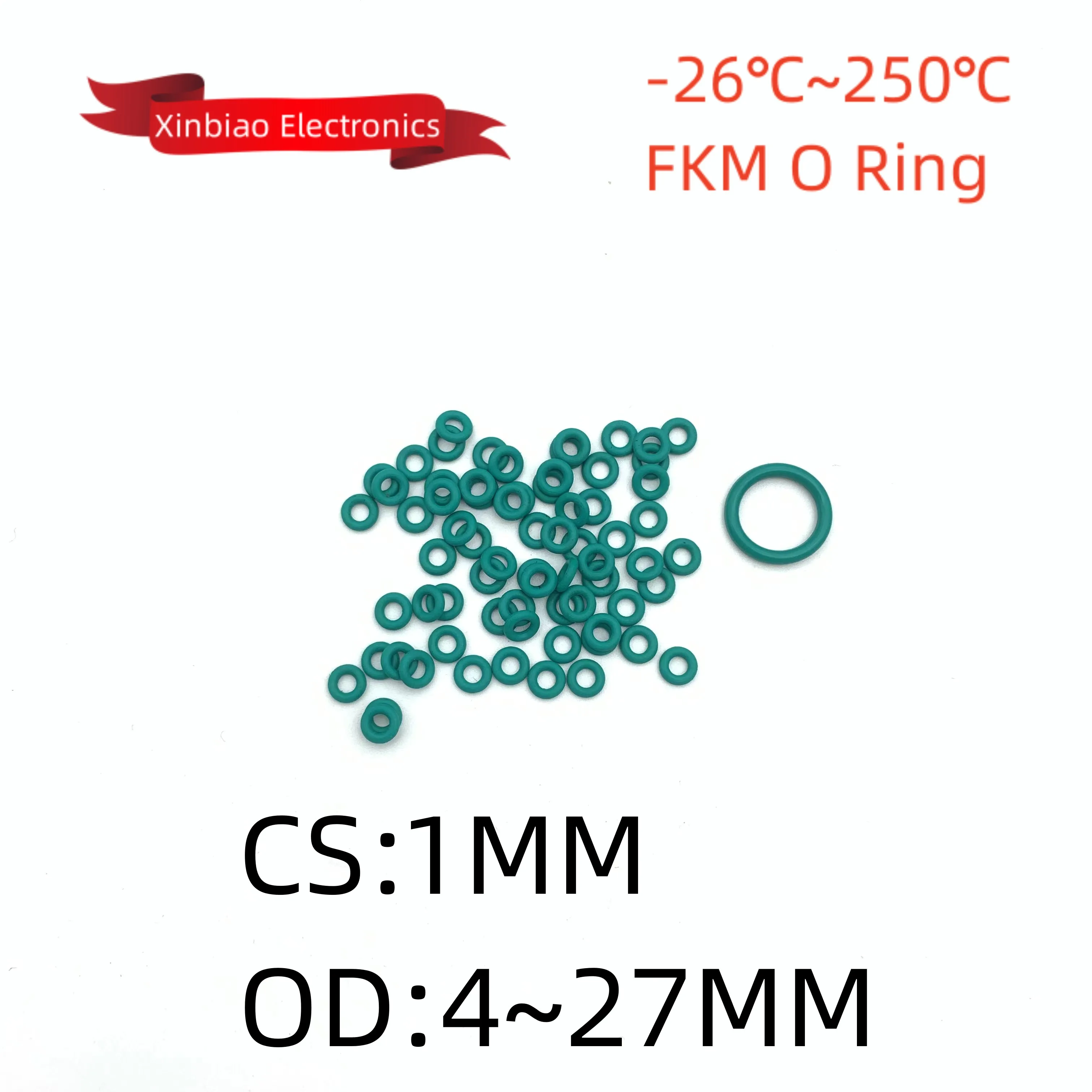 

50 шт. улучшенное фторрезиновое уплотнительное кольцо FKM CS 1 мм OD 4 мм ~ 27 мм уплотнительная прокладка изоляционное масло устойчивое к высоким ...